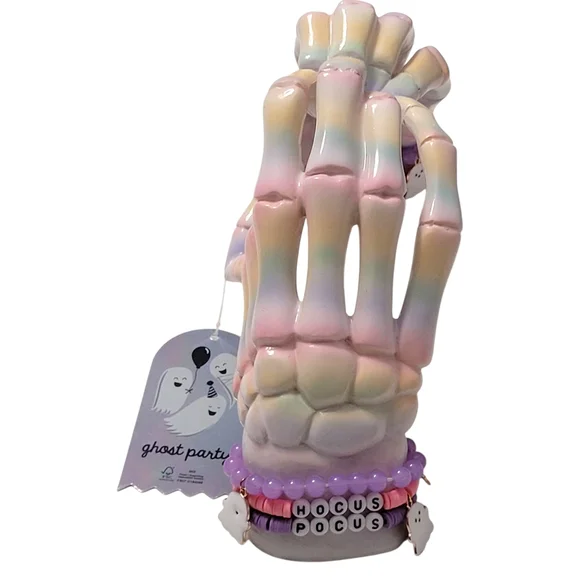 NEW Pastel Skeleton Heart Hands Kawaii Halloween Decor Summerween TikTok Viral - Picture 6 of 14